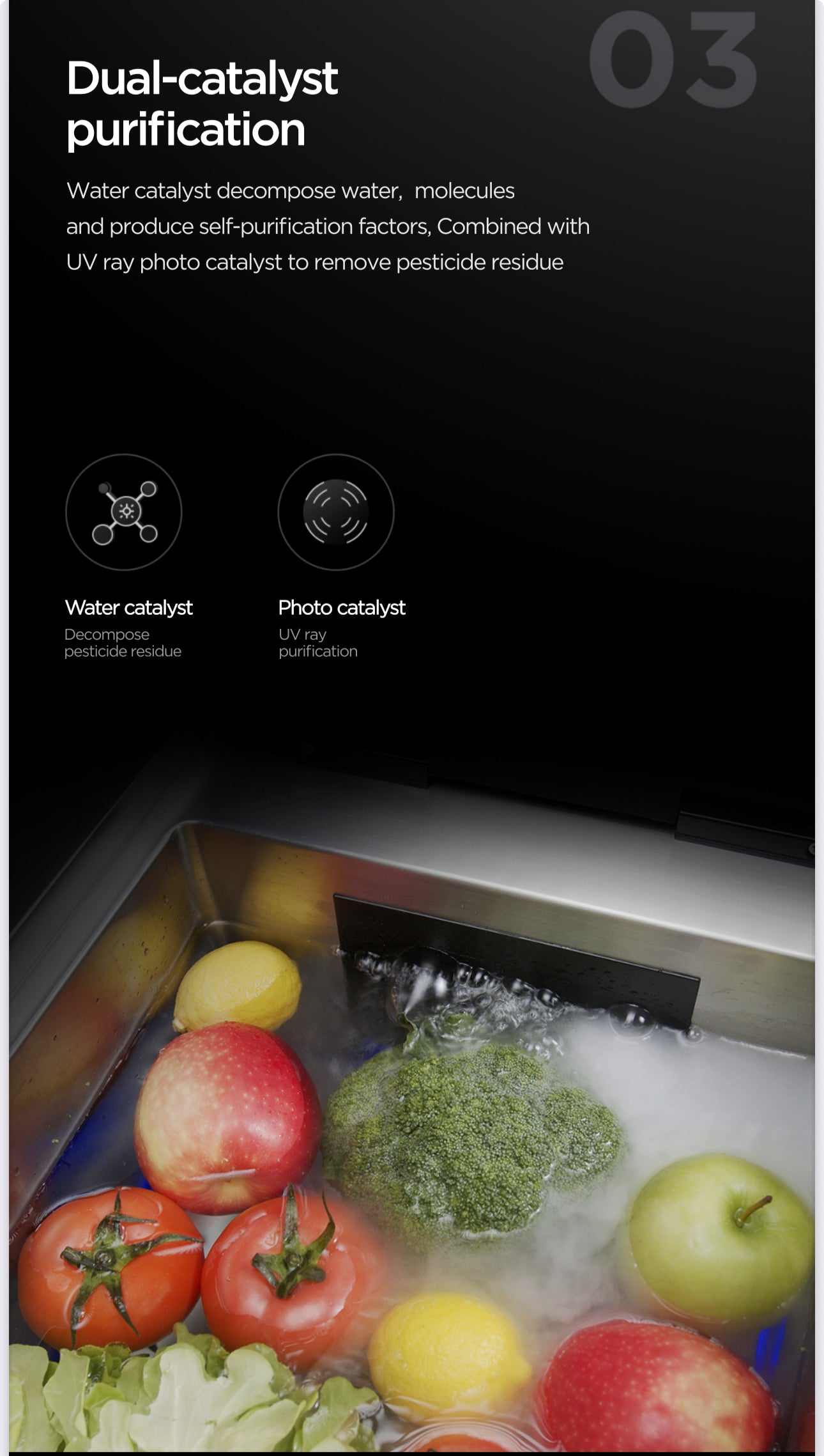 Intelligent Purification Kitchen Sink with Lid