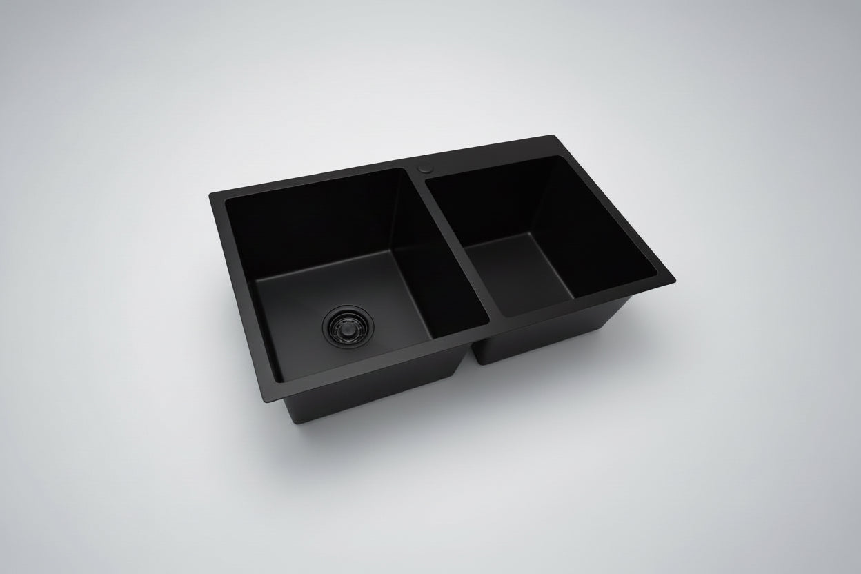 Double Bowl With Tap Hole