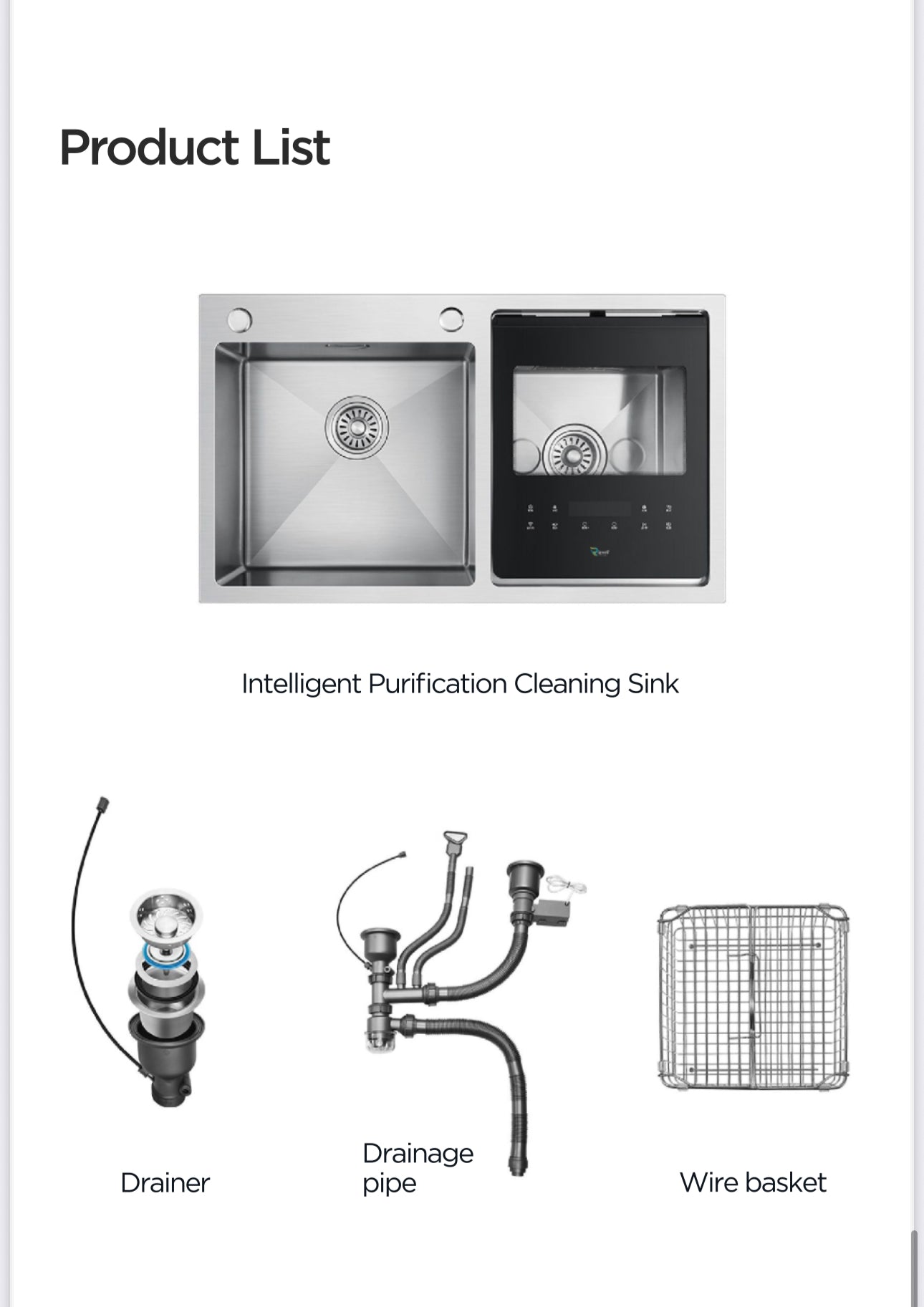 Intelligent Purification Kitchen Sink with Lid