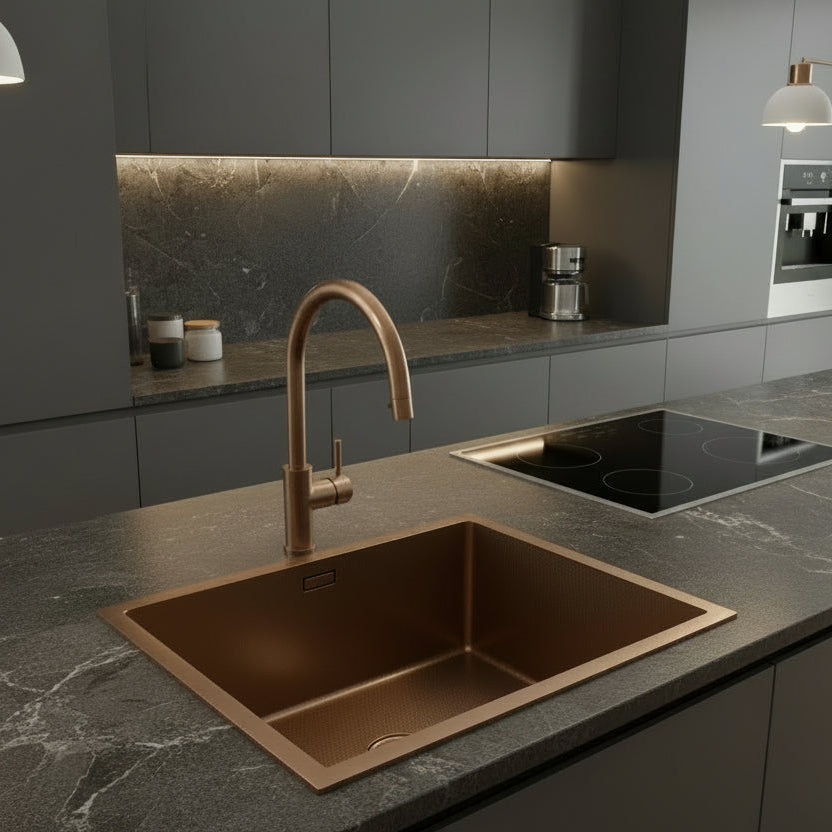 Royal Rose Gold Single Bowl Sink 24" * 18" * 10"