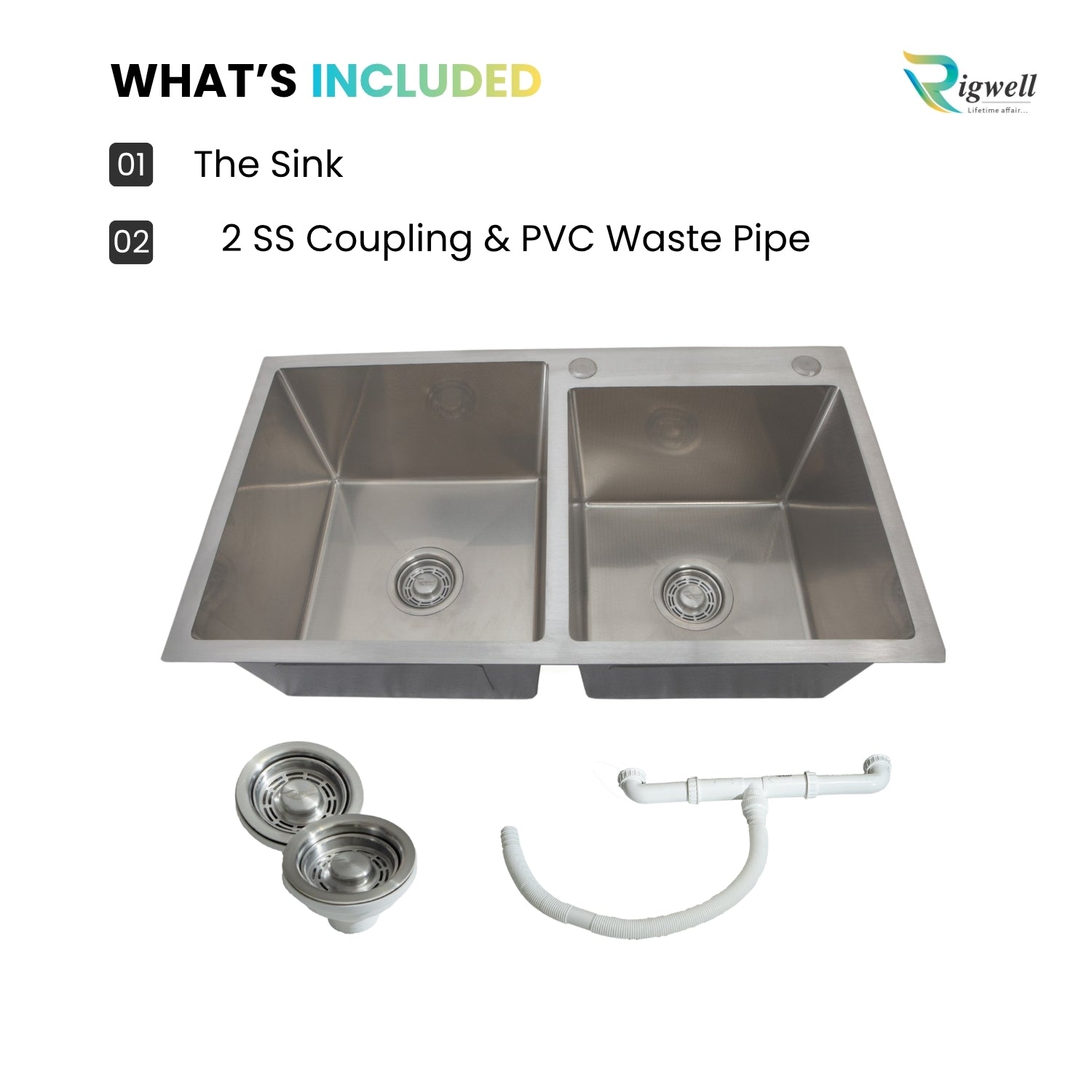Double Bowl With Tap Hole Sinks