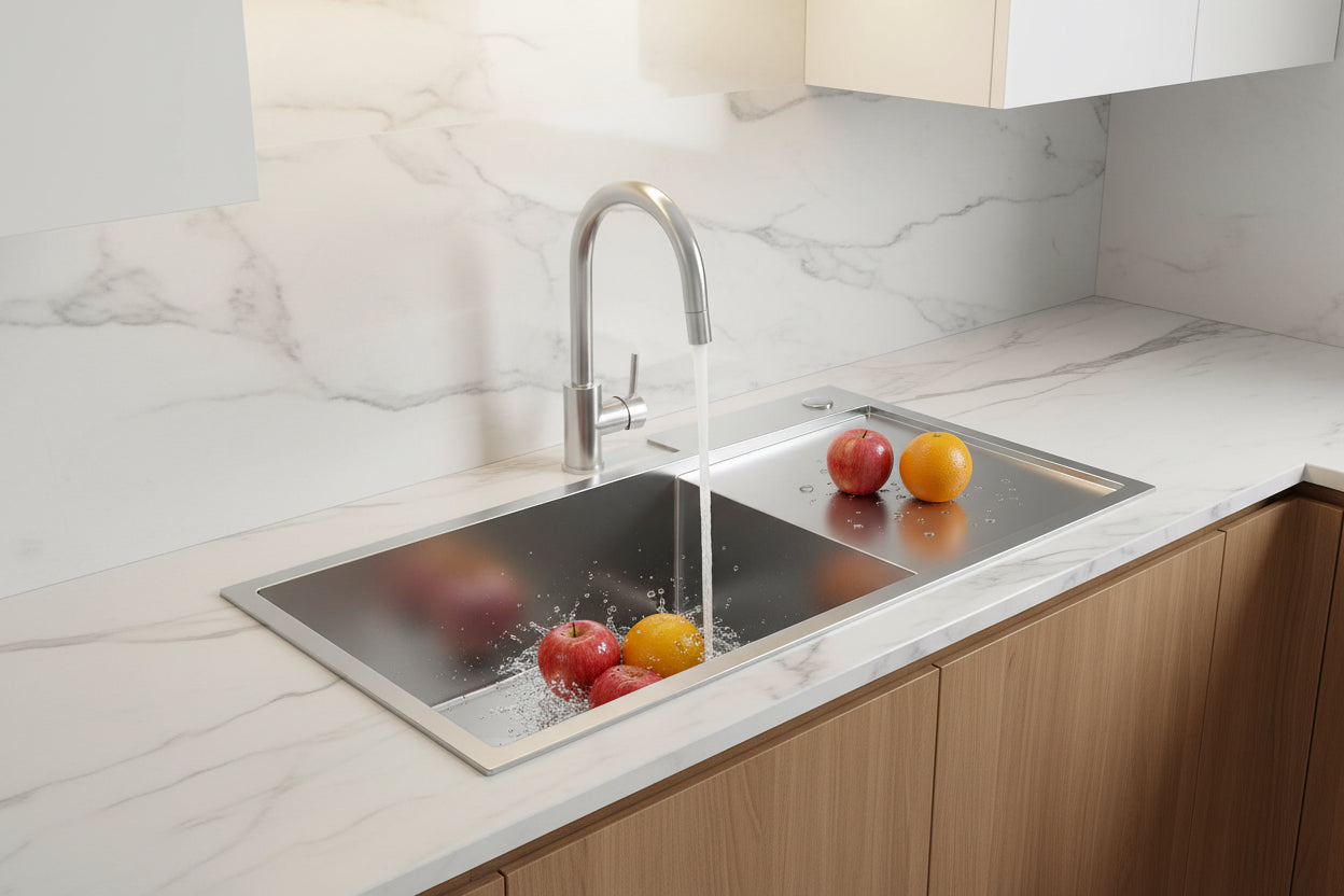 Single Bowl With Drain Board With Tap Hole 37" * 18" * 10"