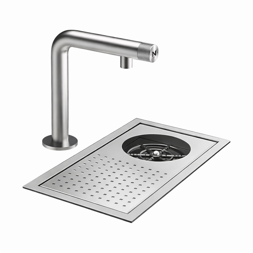Bar Counter Sink Cup Washer with Flush Down Fresh Water Tap
