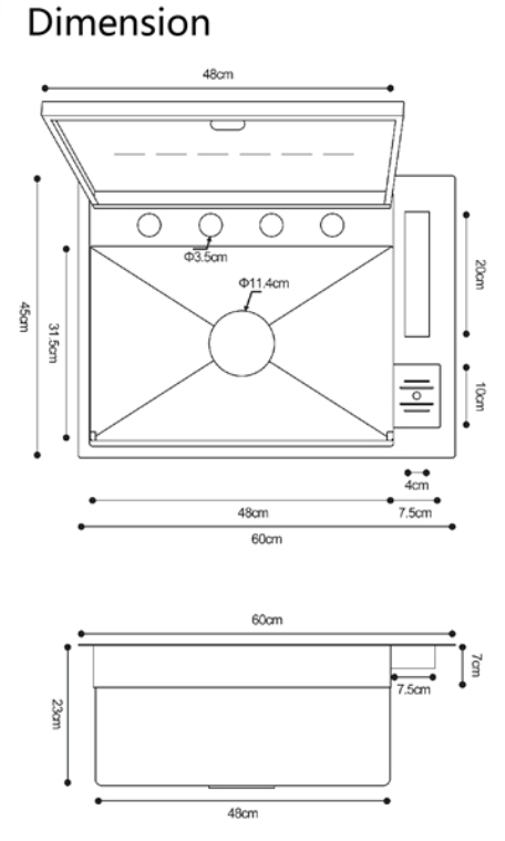 Hidden Purification Sink 24" * 18" * 9"