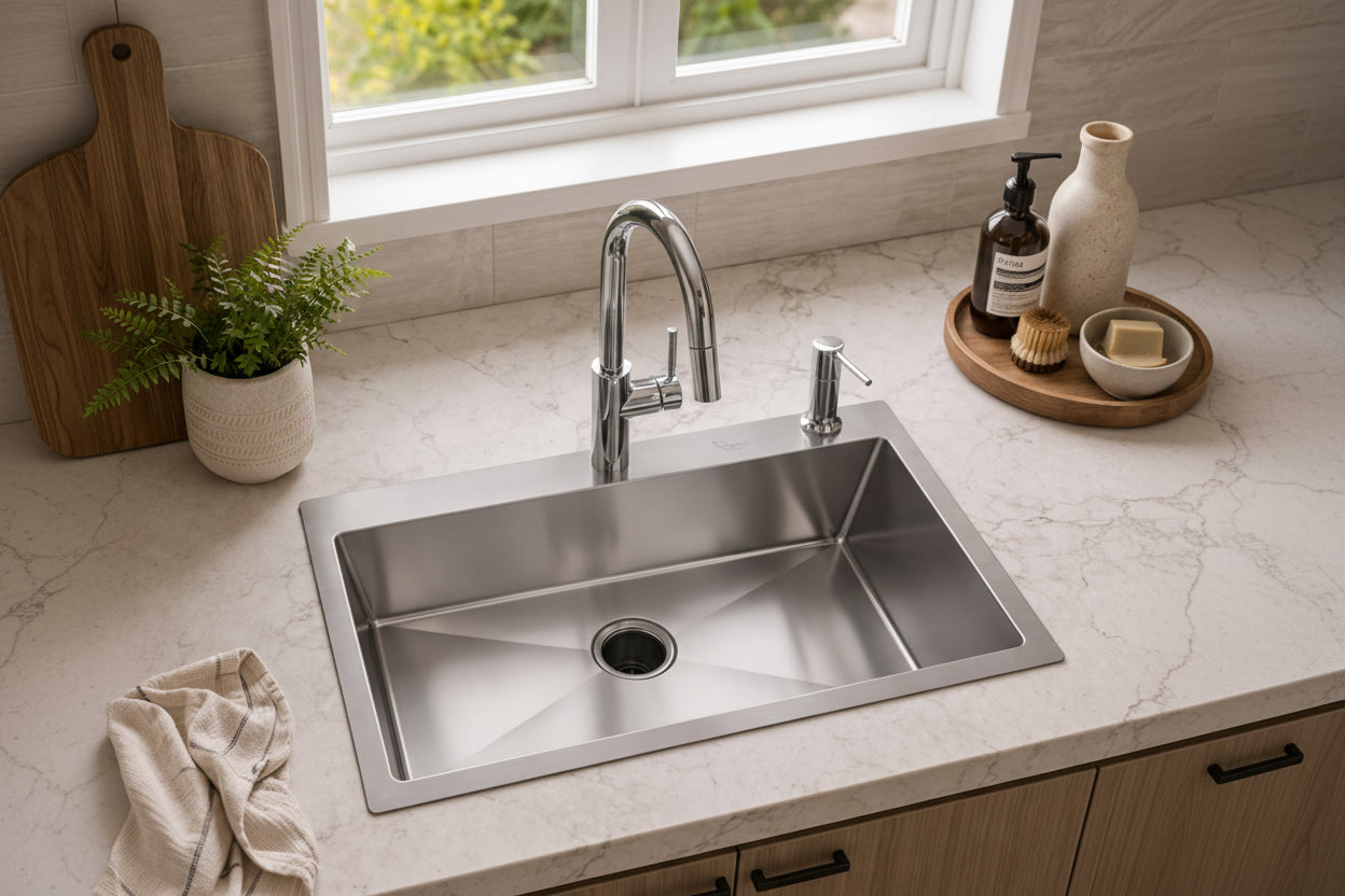 Single bowl Sink With Tap Hole